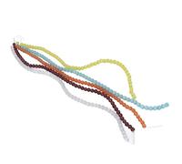 Natural Stone Beads for Jewelry Making, 5 - String DIY Stone Bead Kit with Orange Green Sea Blue White Honey Yellow Dark Purple Colors, 8mm Smooth Round Beads for Necklace Bracelet