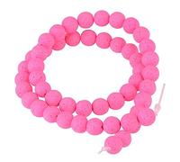 Natural Stone Beads for Jewelry Making Round Smooth Genuine Pink Volcanic Lava Gemstone Loose Energy Healing Beads for Necklace Bracelet Earrings,Enjoy DIY Fun（8mm,46PCS）