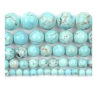 Natural Stone Beads, Gemstone Round Beads for Jewelry Making Multicolor 4-12mm Pack of 31-91 Pcs(Blue Turquoises,6mm)