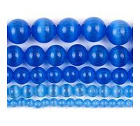 Natural Stone Beads, Gemstone Round Beads for Jewelry Making Multicolor 4-12mm Pack of 31-91 Pcs(Blue Cat Eye,12mm)