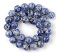 Natural Stone Beads, Gemstone Round Beads for Jewelry Making Multicolor 4-12mm Pack of 31-91 Pcs(Blue Spot,8mm)