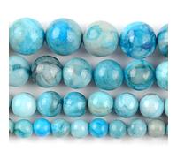 Natural Stone Beads, Gemstone Round Beads for Jewelry Making Multicolor 4-12mm Pack of 31-91 Pcs(Crazy Agates,6mm)
