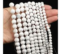 Natural Stone Beads Jade Obsidian Agate Tiger Eye Loose Spacer Bead for Making DIY Bracelet Necklace Accessories 4-12MM,White Turquoise,10mm-About 38pcs