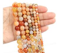 Natural Stone Beads Jade Obsidian Agate Tiger Eye Loose Spacer Bead for Making DIY Bracelet Necklace Accessories 4-12MM,Golden Silk Jade,8mm-About 45pcs