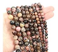 Natural Stone Beads Jade Obsidian Agate Tiger Eye Loose Spacer Bead for Making DIY Necklace Accessories 4-12MM,Black Line Red,10mm-About 38pcs
