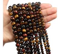 Natural Stone Beads Jade Obsidian Agate Tiger Eye Loose Spacer Bead for Making DIY Necklace Accessories 4-12MM,Natural Turquoise,6mm-About 62pcs