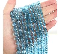 Natural Stone Beads Jade Obsidian Agate Tiger Eye Loose Spacer Bead for Making DIY Necklace Accessories 4-12MM,Blue Quartz Crystal,6mm-About 62pcs