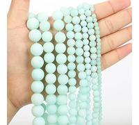 Natural Stone Beads Jade Obsidian Agate Tiger Eye Loose Spacer Bead for Making DIY Necklace Accessories 4-12MM,Natural Turquoise,6mm-About 62pcs
