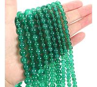Natural Stone Beads Jade Obsidian Agate Tiger Eye Loose Spacer Bead for Making DIY Necklace Accessories 4-12MM,Green Agate,4mm-About 92pcs
