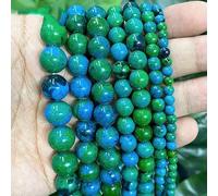 Natural Stone Beads Jaspers Amazonite Turquoises Agates Round Beads for Jewelry Making DIY Bracelet Earrings 4/6/8/10/12mm-Chrysocolla-10mm-about 36pcs