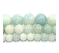 Natural Stone Beads Lava Turquoise Tiger Eye Labradorite Quartz Jasper Opal 4/6/8/10MM 15Inch for Jewelry DIY Making Bracelets-Aquamarine-6mm