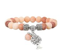 Natural Stone Beads Life Tree Charm Bracelets For Women Men Red Agate Tiger Eye Aventurine Amethysts Wristband Jewelry