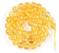 Natural Stone Beads, Natural Stone Beads Multicolor Round 4-10mm Pack of 31 for Jewelry Making(Citrines,8mm)