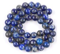 Natural Stone Beads, Natural Stone Beads Multicolor Round 4-10mm Pack of 31 for Jewelry Making(Lapis Lazuli,8mm)