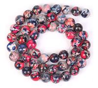 Natural Stone Beads, Natural Stone Beads Multicolor Round 4-10mm Pack of 31 for Jewelry Making(Purple Blue,8mm)