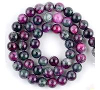 Natural Stone Beads, Natural Stone Beads Multicolor Round 4-10mm Pack of 31 for Jewelry Making(Tourmaline Jade,8mm)