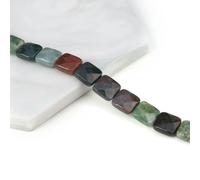 Natural Stone Beads Square Shape Gemstone Isolation Spacing Loose Beads Jewelry Making DIY Necklaces Bracelet Accessories -India Agate-11x11x6mm