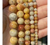 Natural Stone Beads Tiger Eye Agates Jaspers Tourmaline Glass Crystal Quartz Beads for Jewelry Making DIY Bracelet Accessories-Crazy Agate-6mm