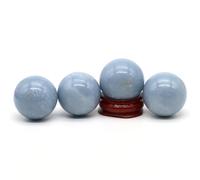 Natural Stone Blue Angelite Crystal Round Ball Sphere Quartz Mineral Specimen Globe Home Decoration 1pc