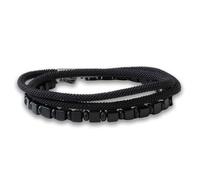 Natural Stone Bracelet 4 mm Black Agate / Onyx Blue Lapis Lazuli Green Tiger Eye Brown Wood Nylon Stainless Steel Reinforced TPU Band, L, Stone Nylon Stainless Steel, No Gemstone