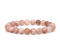 Natural Stone Bracelet Amethysts Tiger Eye 8mm Crystal Bracelets for Men Women Jewelry,32.Opal,21 Cm Household (Color : 3.Sunstone, Size : 17cm)