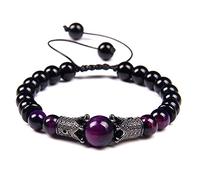 Natural Stone Bracelet Couples Jewelry Buddhism Tiger Eye Bracelets Handmade Weave Black Rope Adjust Charms Bangle Men Prayer Mala Pulsera Bracelet Jewelry