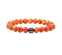 Natural Stone Bracelet For Anxiety Reduce Alcohol Cravings Unisex Adjustable Wristband For Men Women Outdoor Travel Casual Wear With Short Sleeve Shirt Qhw752 (C, 19.5cm)