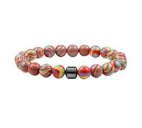 Natural Stone Bracelet For Anxiety Reduce Alcohol Cravings Unisex Adjustable Wristband For Men Women Outdoor Travel Casual Wear With Short Sleeve Shirt Qhw752 (A, 19.5cm)