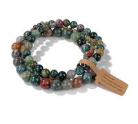 Natural Stone Bracelet For Men Women,3Pces Irregular Stone Beaded Bracelet Stretch Wristband Healing Crystal Bangle Gemstone Jewellery Fluorite