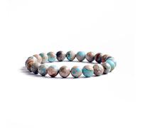 Natural Stone Bracelet for Women Turquoises Gem Round Beads Jewelry Yoga Meditation Luck and Wealth(21cm(8.27inch),6MM BEADS_2)