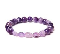 Natural Stone Bracelet Round Random Shape Natural Stones Bracelet Tiger Eye Amethysts Lapis Lazuli Red Stone Crystal Beads Bracelets Women Men Jewelry Bracelet Jewelry