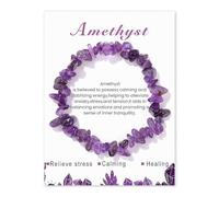 Natural Stone Bracelets for Women Men,Colorful Irregular Chips Beads Bracelet,Polished Crystals Stone Stretch Beaded Bracelets Jewelry,Stress Relief Anxiety Yoga Bracelet