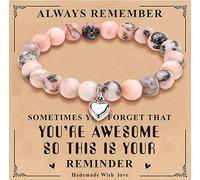 Natural Stone Bracelets Gifts For Women,Sometimes You Forget You're Awesome Unique Birthday Gifts for Women with Gift Message Card
