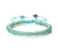 Natural Stone Braided Bracelet Bamboo Shaped Beads Bangle Adjustable Knot Handmade Fashion Jewelry for Men Women Gift(E)