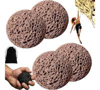 Natural Stone Callus Ball Hand Grip Trainer - Build Rock-Solid Hands - Ergonomic Volcanic Rock for Climbing & Lifting - Secure Grip & Moisture Absorption (Red-5CM,4Pcs)