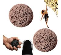 Natural Stone Callus Ball Hand Grip Trainer - Build Rock-Solid Hands - Ergonomic Volcanic Rock for Climbing & Lifting - Secure Grip & Moisture Absorption (Red-5CM,2Pcs)