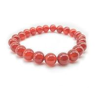 Natural Stone Carnelian Round Beads Red Energy Bracelet for Women for Gift 6mm 8mm10mm 12mm 14mm (Length : Beads 8mm)