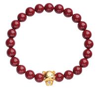 Natural Stone Cinnabar for Women Men Chinese Animal 6/8mm Round Beads Crystal Quartz Chakra Beads Talisman for Wealth-Building,Dog,8mm (Color : Rat, Size :