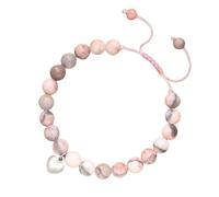 Natural Stone Crystal Bracelets, Adjustable Gemstone Good Luck Bracelet for Women, Healing Energy Yoga Meditation Beaded Bracelets, Pink Bracelet for Friendship Birthday Gifts with Inspirational Card
