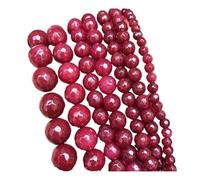 Natural Stone Dark Blue Beads Round Loose Spacer Beads for Jewelry Making 4/6/8/10/12mm DIY Handmade Bracelets(Faceted Red Jade,8mm(app 46pc)