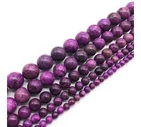 Natural Stone Deep Purple Sugilite Agat Crystal Charoite Quartz Round Loose Beads DIY Making Jewelry Accessories Handmade Crafts (Color : Purple, Item Diameter : 93beads)