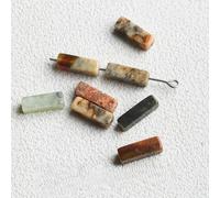 Natural Stone DIY Decorative Material Square Tube Bracelet Necklace Mobile Phone Chain(Crazy Agate No.2 (5 Pieces),4/13mm)