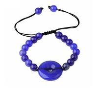 Natural Stone Donuts Beads Weave Bracelet For Women Tiger Eye Lapis Lazuli Gem Stone Handmade Bracelets Jewelry Party