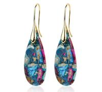 Natural Stone Earrings, JOOTUEPO Gold Fishhoop Dangle Drop, ypoallergenic Earrings et for Women,Drop Stone Pendant Ear Decoration, Perfect for Every Occasion