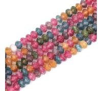 Natural Stone Faceted Multicolor Tourmaline Round Loose Beads for Bracelet Necklace Making Multicolor 6x4mm Approx 89pcs