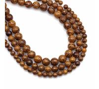 Natural Stone Fluorite Tiger Eye Healing Crystal for Jewelry Making Gem Loose Beads DIY Bracelet Necklace Accessories 4 6 8 10mm-Fossil Elephant Skin-4.0mm (88 to 91pcs)