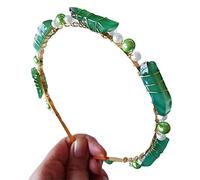 Natural Stone For Crystal Headband Pearl Beading Crown Hair Hoop Wedding Party Jewelry Accessor