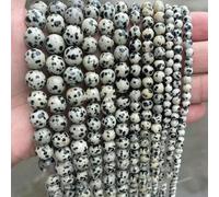 Natural Stone Golden Obsidian Bead Irisation Round Loose Spacer 4 6 8 10 12mm for Jewelry Making DIY Bracelet Necklace Accessory-Dalmatian Jasper-9-10mm Approx 36pcs