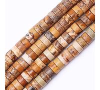 Natural Stone Heishi Beads for Necklace Making, 4 mm x 6 mm Small Flat Round Stone Loose Heishi Disc Gemstone Beads for Jewelry Making Craft Bracelet Earrings Necklace - Serpentine