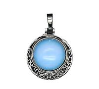Natural Stone Hollow Crystal Jewelry Blue Stone White Turquoise Pendant Necklace for Women